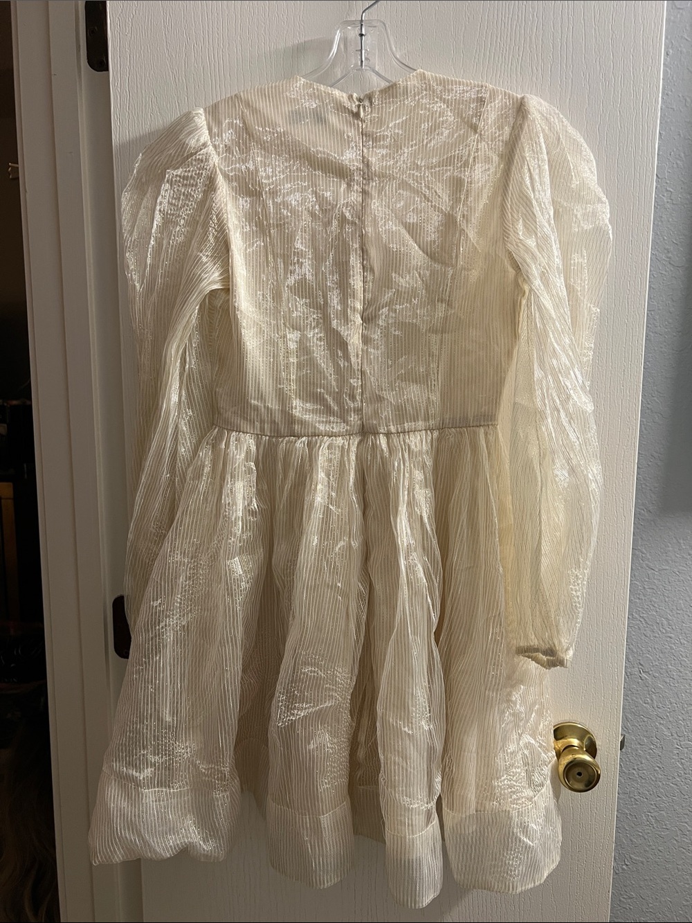 Ivory Ruffled Long-Sleeve Mini Dress - Picture 3 of 3